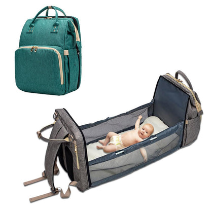 Baby Diaper Bag with USB & Sleeping Crib